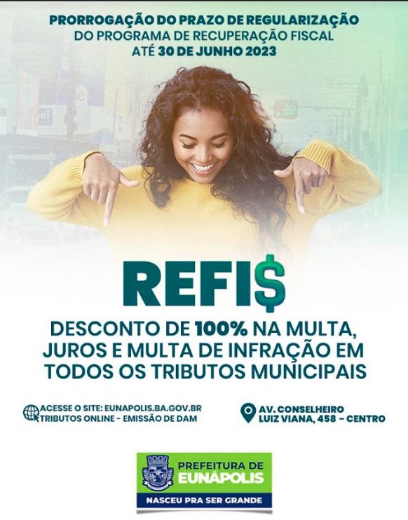 Prefeitura de Eunápolis prorroga campanha do REFIS até dia 30 de junho 4