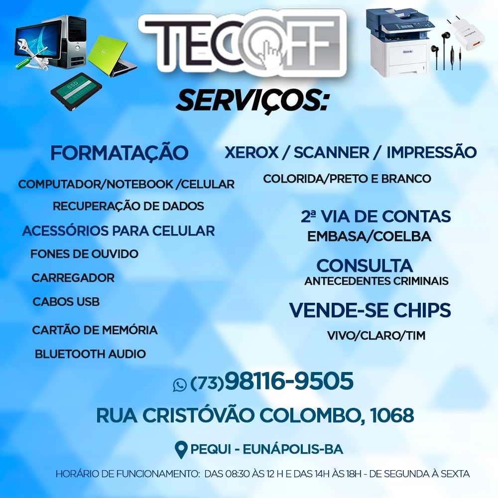 Tecoff Informática confira alguns serviços prestamos para nossos clientes. 3