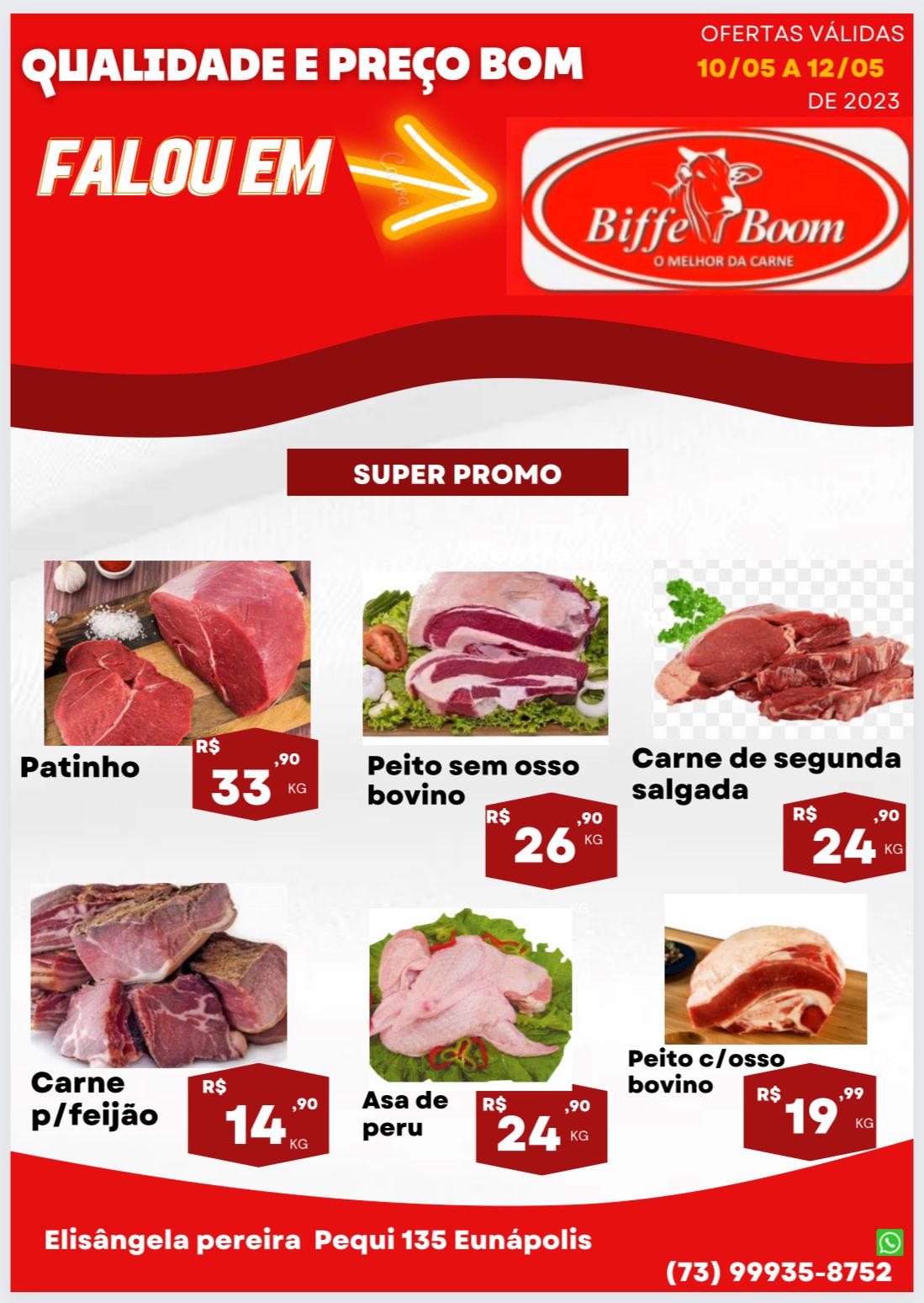 Eunápolis : Confira as ofertas da Semana - Açougue Biffe Boom – Ofertas Válidas 10/05 a 12/05/23 12