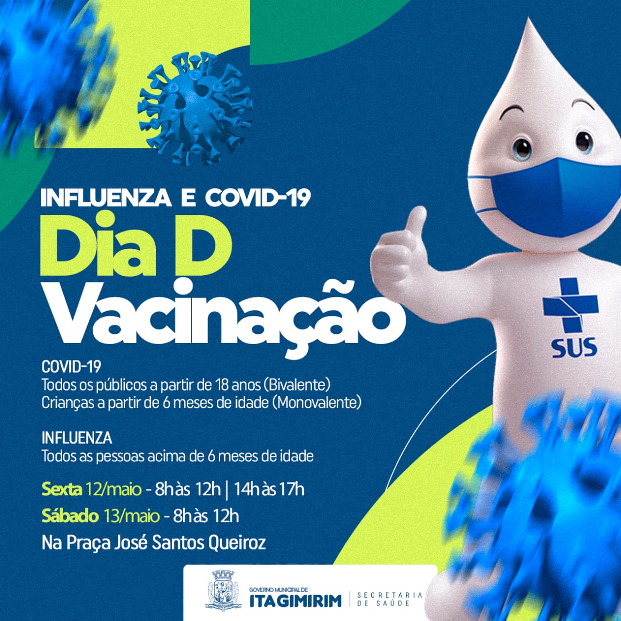 Governo de Itagimirim promove o Dia D de Vacinação contra a Influenza e Covid-19 nesta semana 30