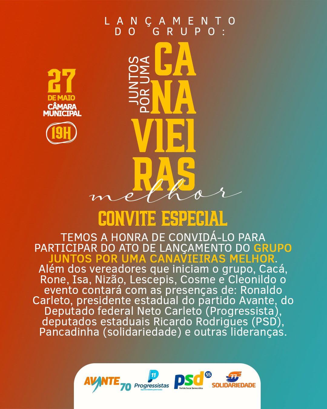 Bloco parlamentar liderado pelo presidente da câmara Cacá Guimarães, anuncia novo grupo político em Canavieiras. 4