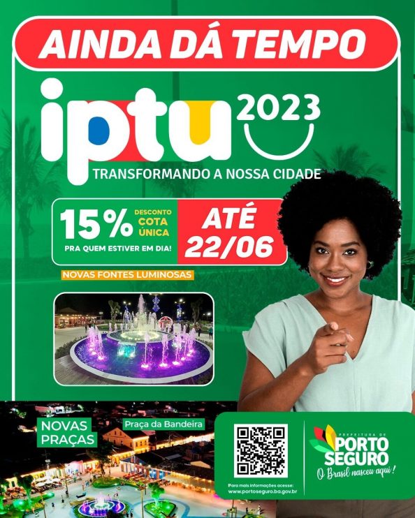 PORTO SEGURO: PRAZO PARA PAGAMENTO DO IPTU À VISTA COM DESCONTO É PRORROGADO 9