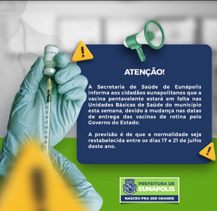 Vacina pentavalente estará em falta nas UBSs devido à mudança na entrega pelo Governo Estadual 6
