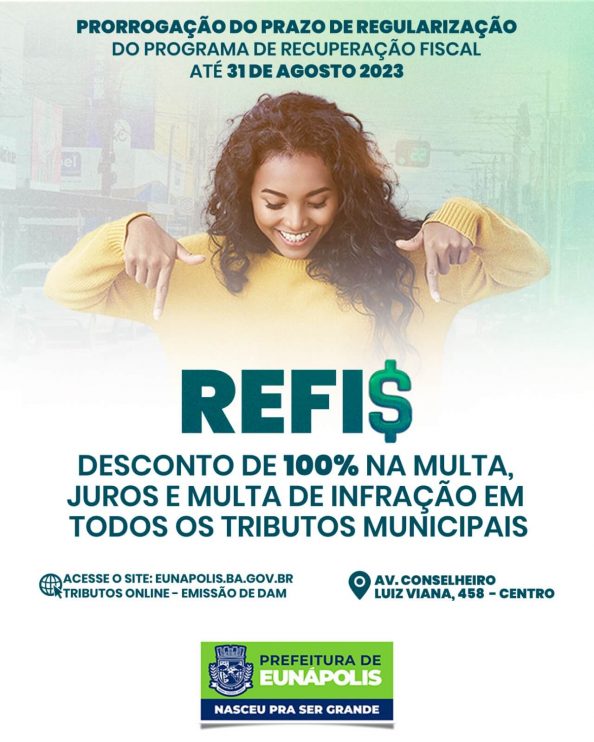 Prefeitura de Eunápolis prorroga prazo do REFIS até dia 31 de agosto 9