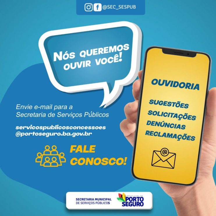 FALE CONOSCO: Secretaria de Serviços Públicos e Concessões lança novo canal de comunicação com o cidadão 13