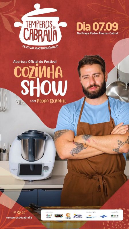 Chef de cozinha Pedro Benoliel estará na abertura do Festival Gastronômico Temperos de Cabrália 11