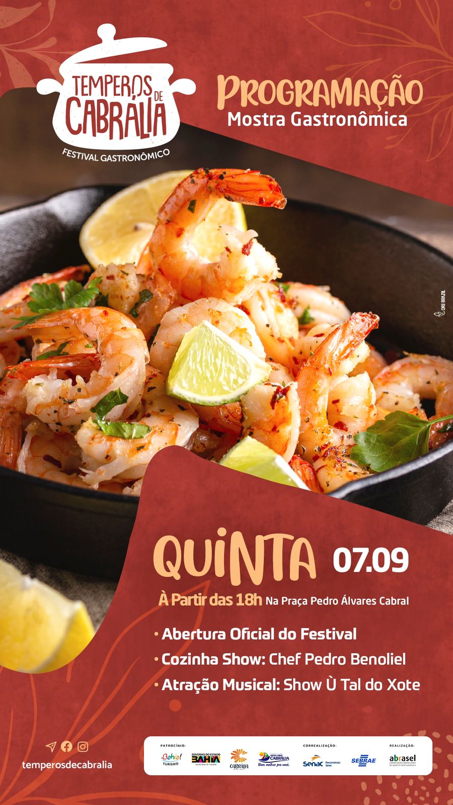 Chef de cozinha Pedro Benoliel estará na abertura do Festival Gastronômico Temperos de Cabrália 5