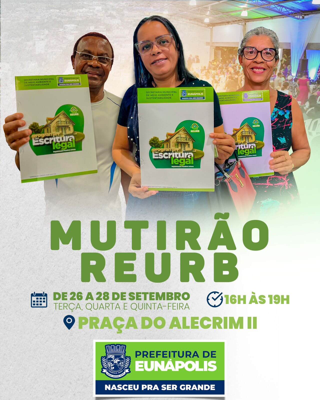 Prefeitura de Eunápolis inicia mutirão para entrega de títulos do programa Escritura Legal nesta terça-feira 5