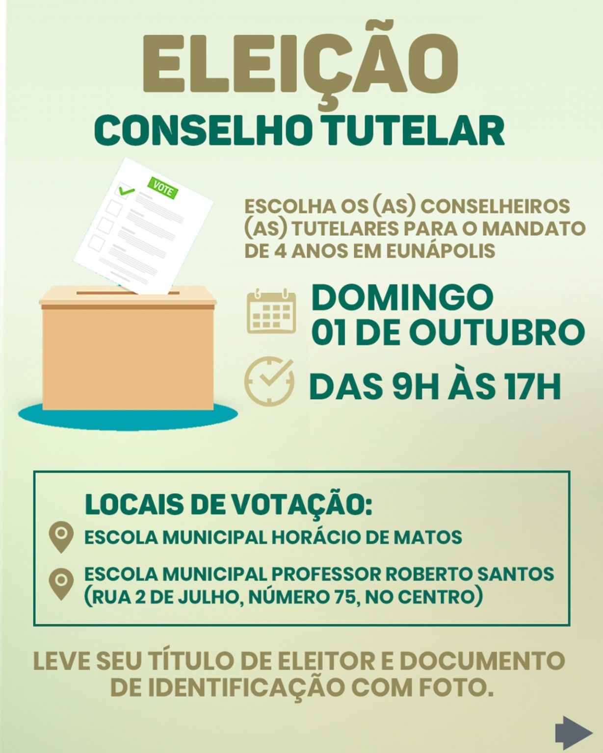 Eleição para escolha dos conselheiros tutelares ocorre neste domingo em Eunápolis 5
