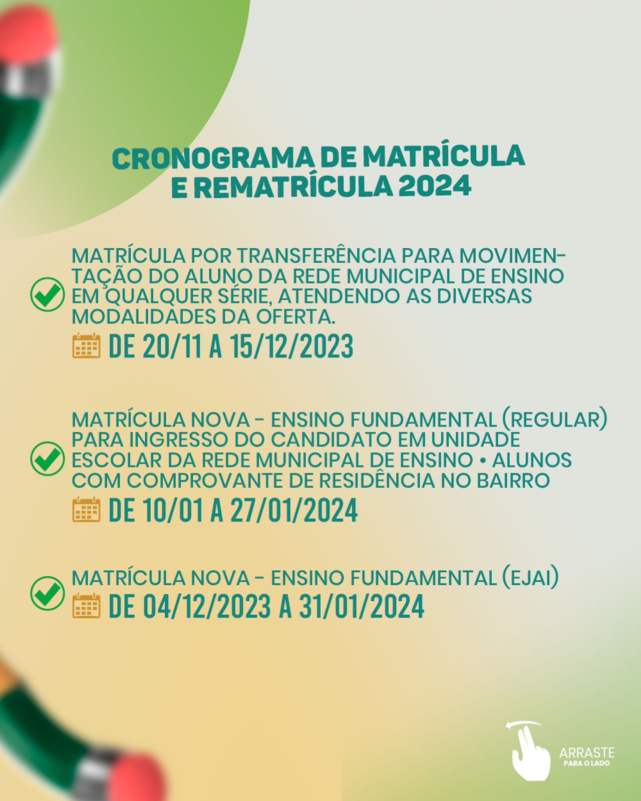 Prefeitura de Eunápolis divulga cronograma de matrículas e rematrículas para ano letivo 2024 7