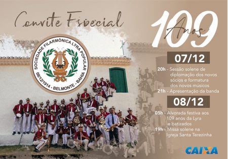 Celebrando 109 Anos de Glória: Filarmônica Lyra Popular e CAIXA convidam a população belmontense para eventos especiais 5