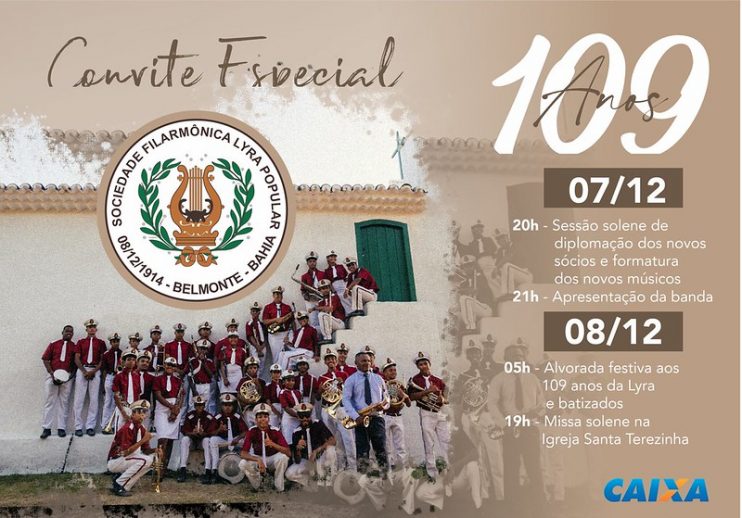 Celebrando 109 Anos de Glória: Filarmônica Lyra Popular e CAIXA convidam a população belmontense para eventos especiais 4