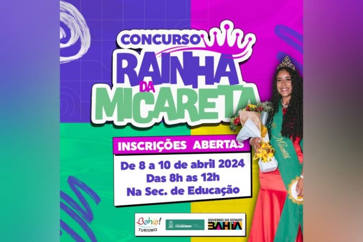 Vem aí o concurso Rainha da Micareta 2024. Período de inscrições começa na próxima segunda-feira (8) 12