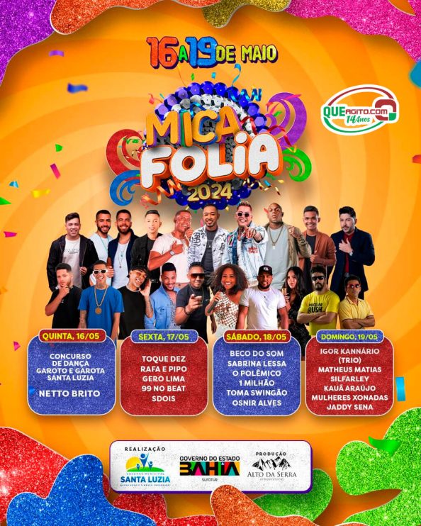 Começa nesta quinta, o Mica Folia 2024; confira a programação: 4
