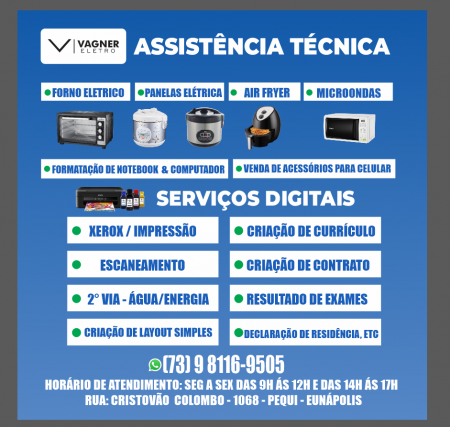 VAGNER ELETRO - ASSISTÊNCIA TÉCNICA & SERVIÇOS DIGITAIS - CONFIRA ALGUNS SERVIÇOS PRESTAMOS PARA NOSSOS CLIENTES 5