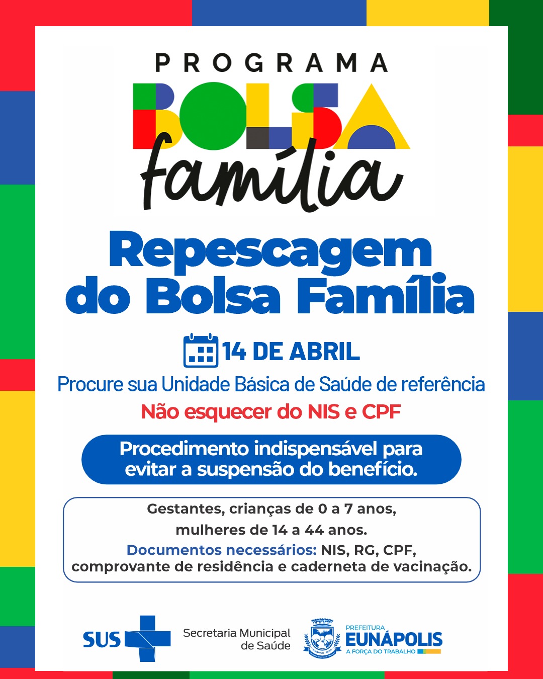 Eunápolis convoca beneficiários do Bolsa Família para mutirão da pesagem nas UBSs nesta segunda-feira (14) 5