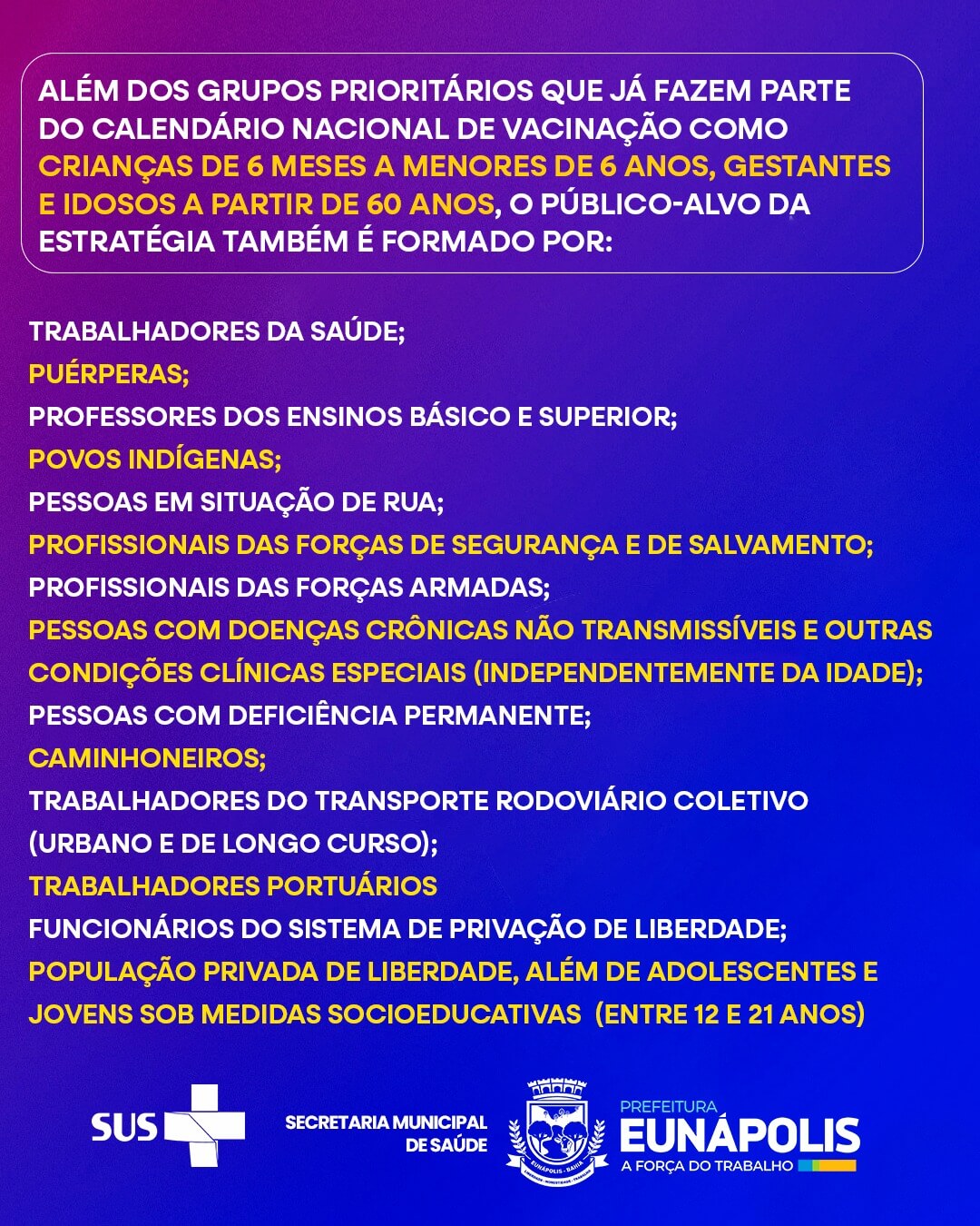Eunápolis inicia campanha de vacinação contra a gripe 6