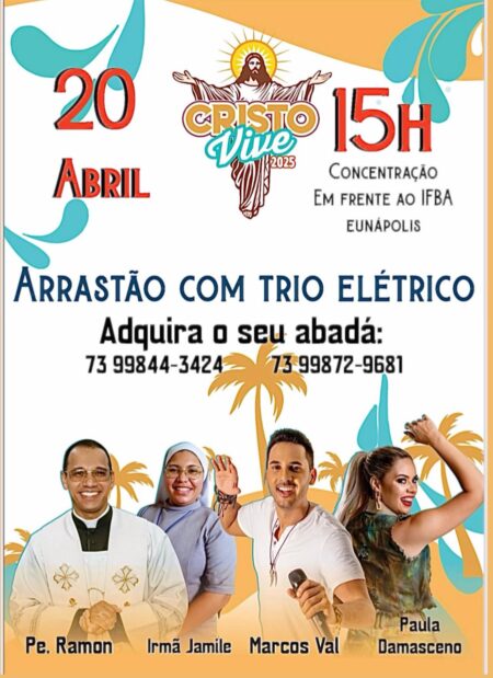 Fé, música e alegria: Arrastão com trio elétrico agita Eunápolis neste domingo 13
