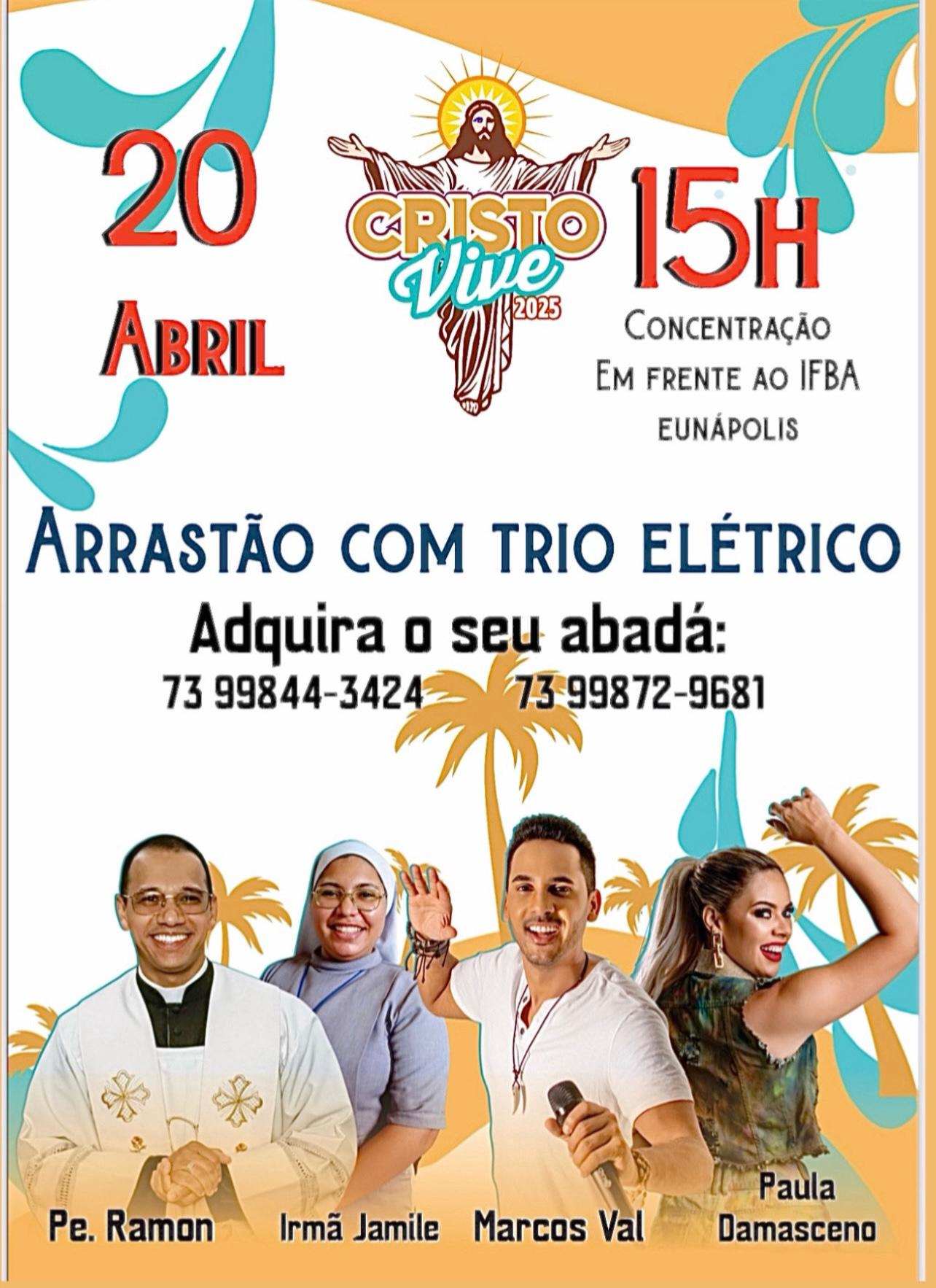 Fé, música e alegria: Arrastão com trio elétrico agita Eunápolis neste domingo 4