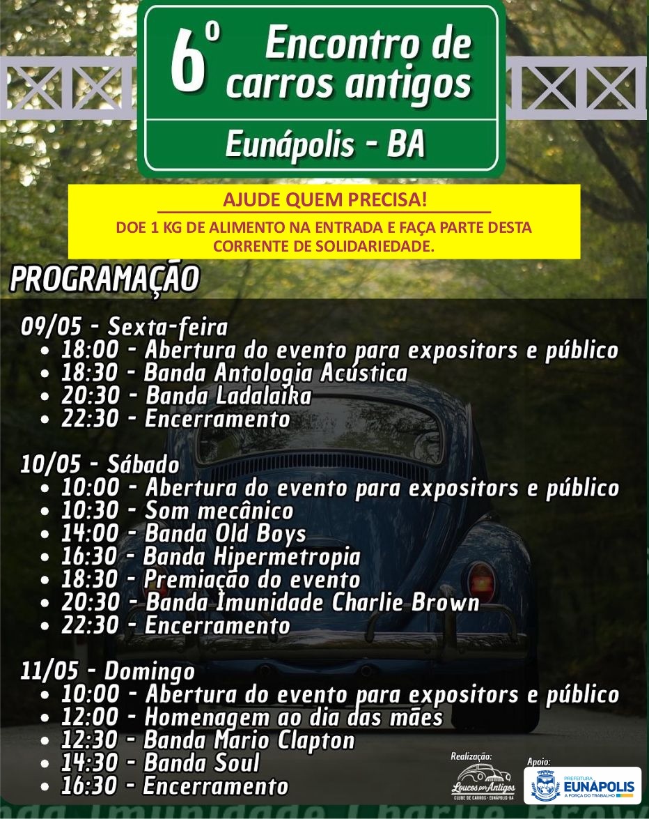 Com apoio da Prefeitura, 6º Encontro de Carros Antigos começa nesta sexta-feira (9) em Eunápolis 5