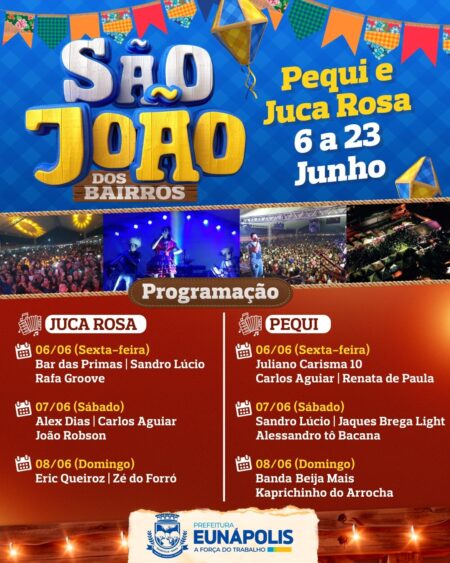 São João dos Bairros começa nesta sexta-feira em Eunápolis; Prefeitura divulga programação 174