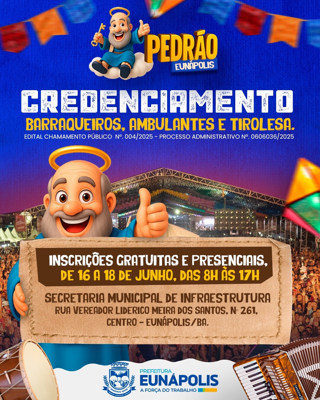 Prefeitura de Eunápolis abre credenciamento para barraqueiros, ambulantes e tirolesa no Pedrão 2025 4