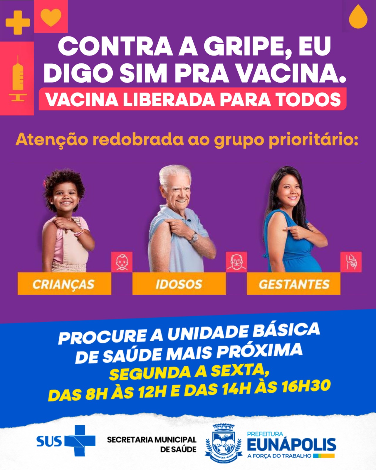 Eunápolis convoca gestantes, idosos e crianças de até 6 anos para vacinação contra gripe 4