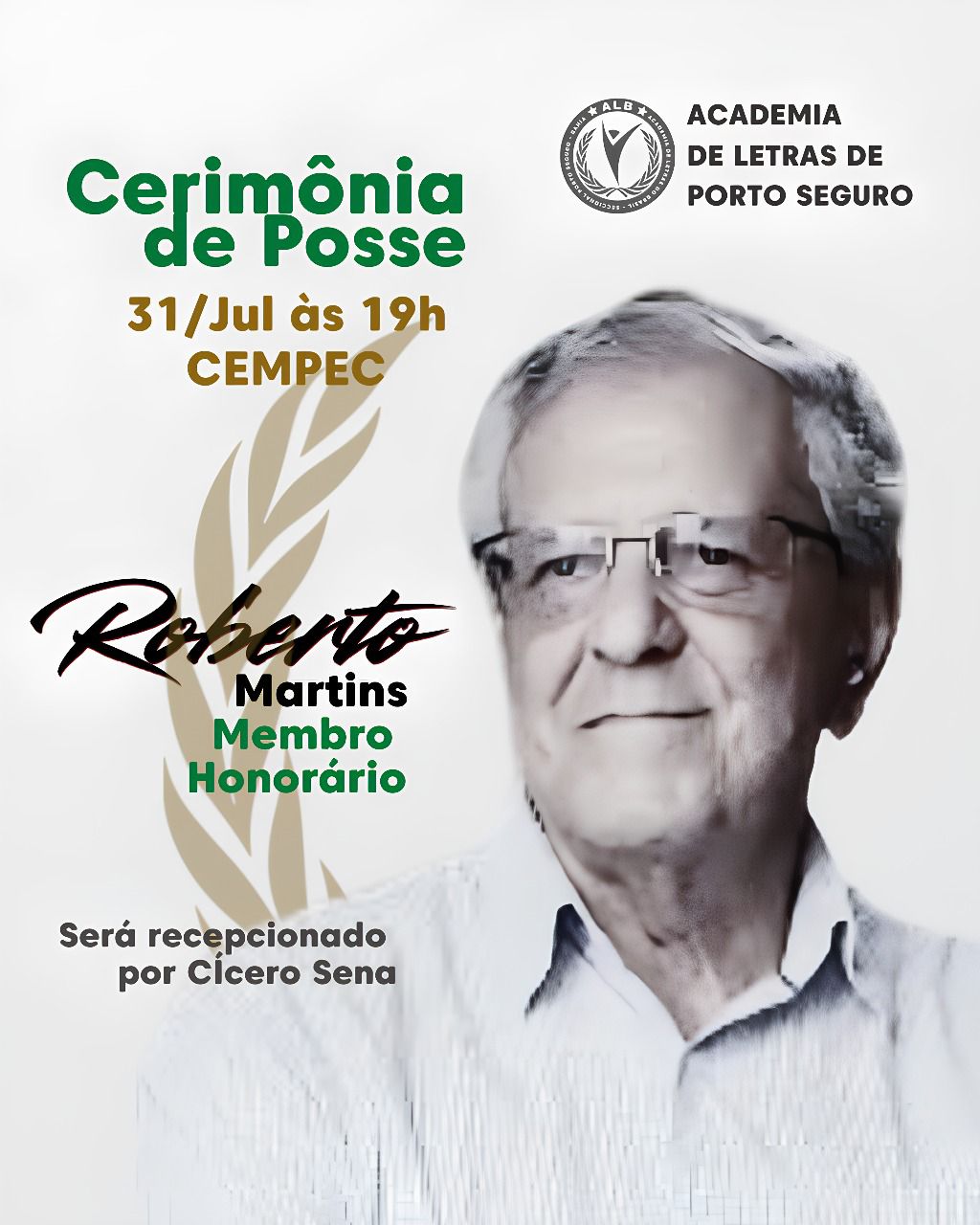 Jornalista e escritor Roberto Martins toma posse na Academia de Letras de Porto Seguro 5