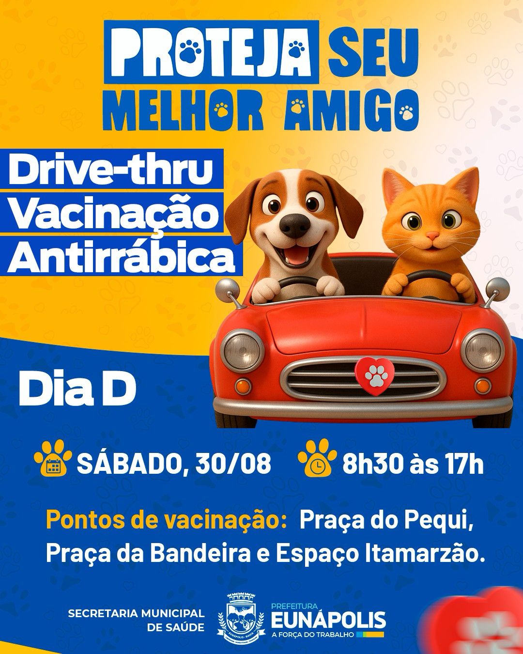 Prefeitura de Eunápolis realiza neste sábado (30) o Dia D de vacinação antirrábica 4