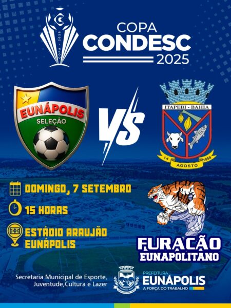 Seleção de Eunápolis enfrenta Itapebi neste domingo, pela 2ª rodada da Copa CONDESC Seleção de Eunápolis enfrenta Itapebi neste domingo, pela 2ª rodada da Copa CONDESC 12