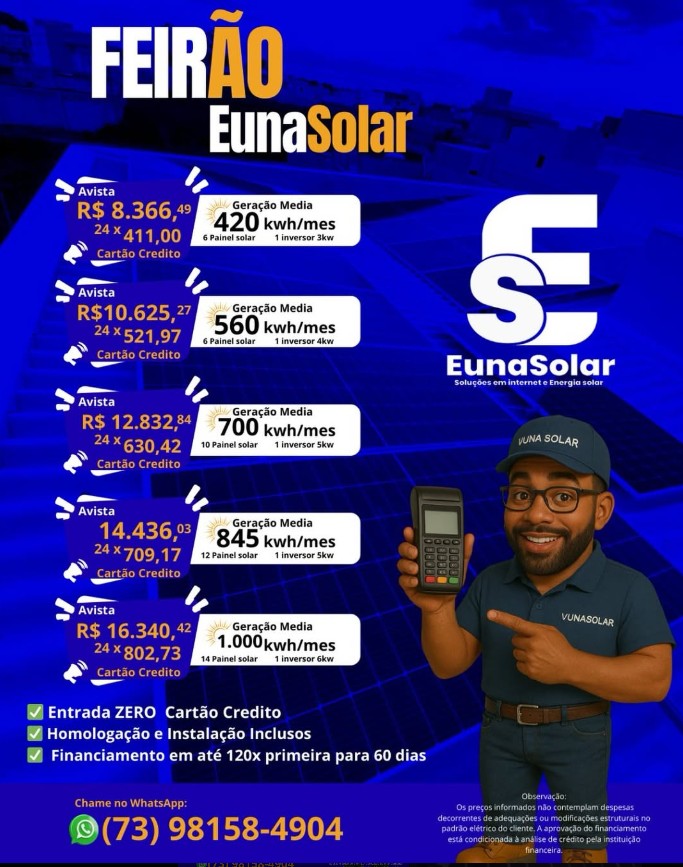 Feirão EunaSolar oferece condições imperdíveis para quem deseja economizar com energia solar 4