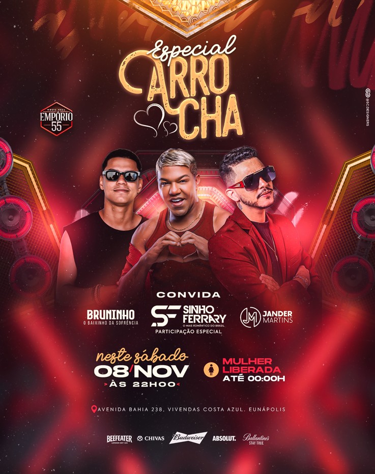 Neste sábado Empório55 promove noite de arrocha com Bruninho, Jander Martins e participação especial de Sinho Ferrary 2