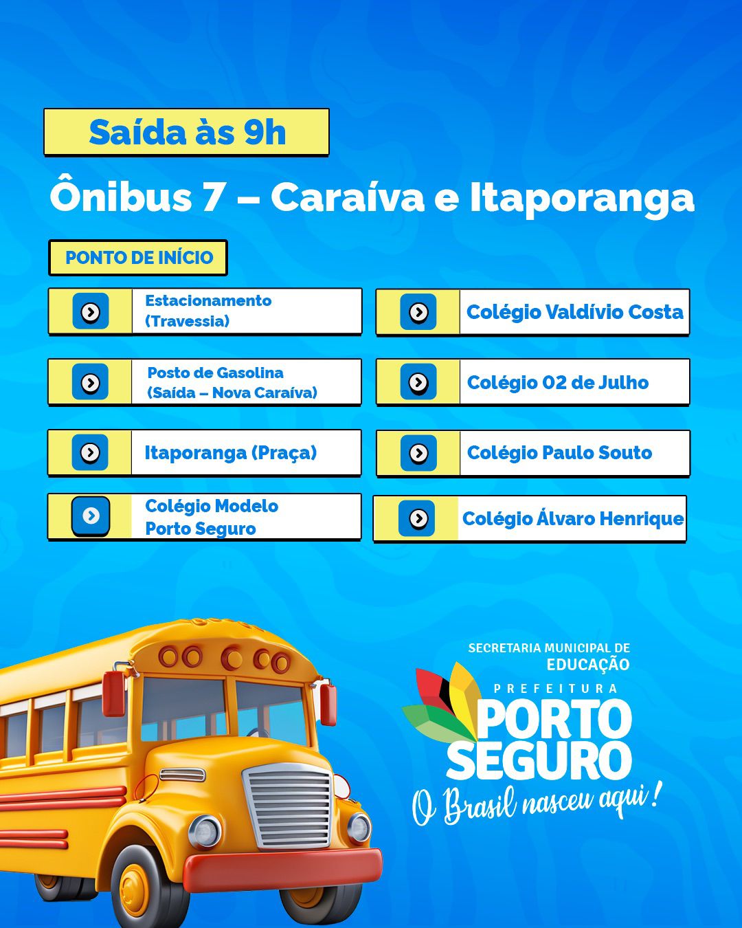 Prefeitura de Porto Seguro oferece transporte gratuito para estudantes nos dias do ENEM 14