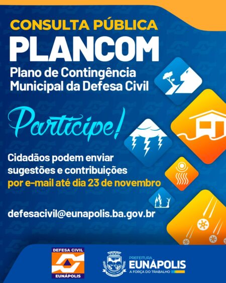 Prefeitura de Eunápolis abre participação popular na construção do novo Plano de Contingência Municipal 151