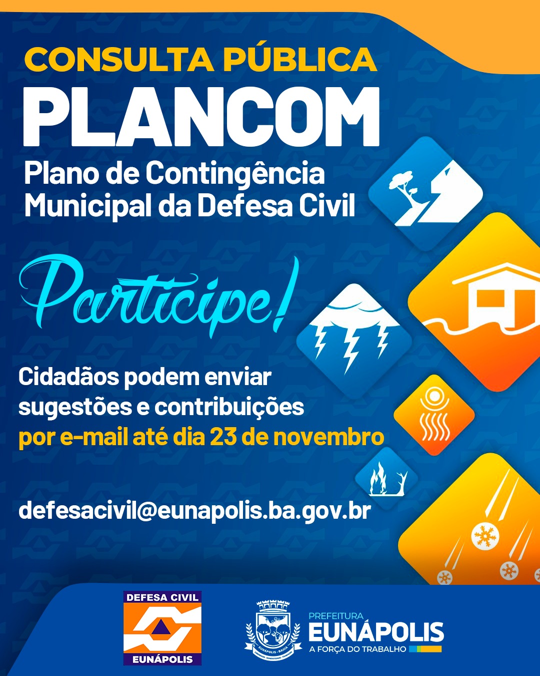 Prefeitura de Eunápolis abre participação popular na construção do novo Plano de Contingência Municipal 4