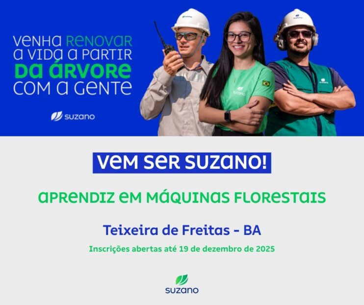 Suzano: Vaga para Aprendiz em Operações Florestais Suzano: Vaga para Aprendiz em Operações Florestais 4