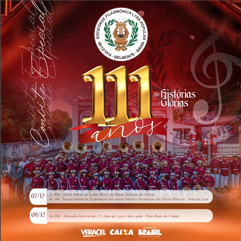 Lyra Popular celebra 111 anos com programação especial e avanços históricos em Belmonte 2