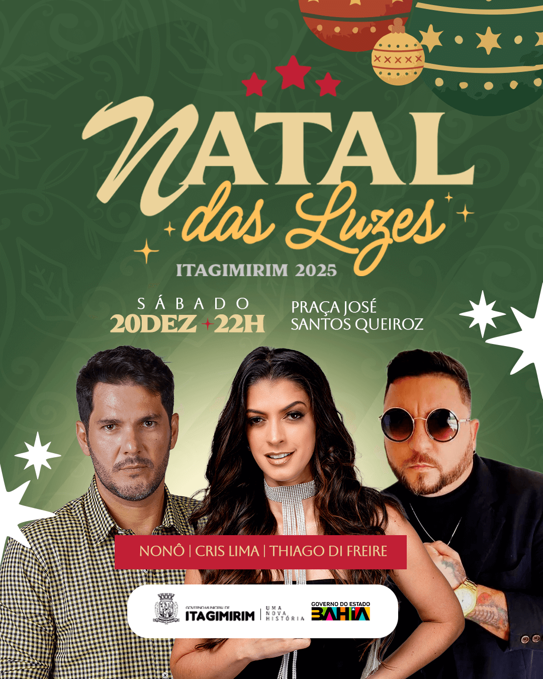 Itagimirim divulga programação do Natal das Luzes 2025 com espetáculo de balé municipal e cantor Marcynho Sensação 6