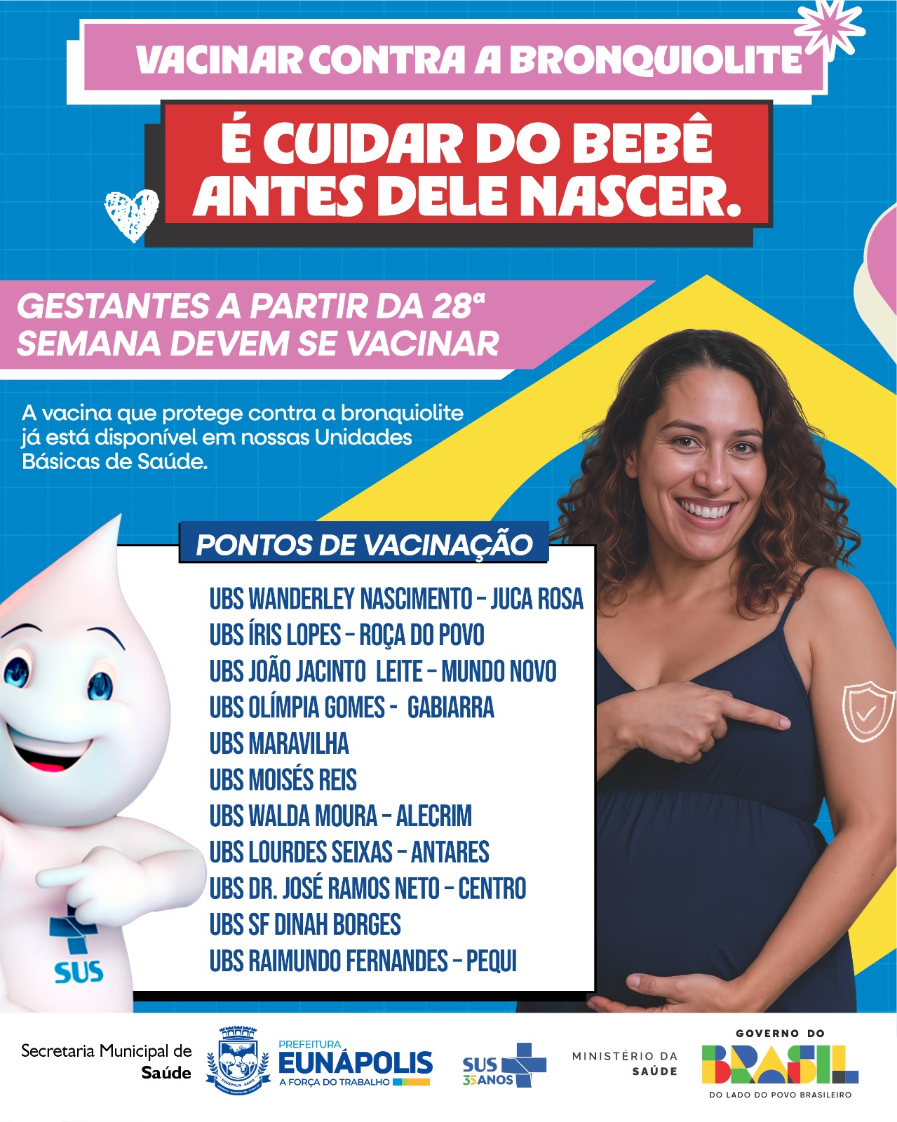 Eunápolis inicia vacinação contra bronquiolite para gestantes a partir da 28ª semana 4