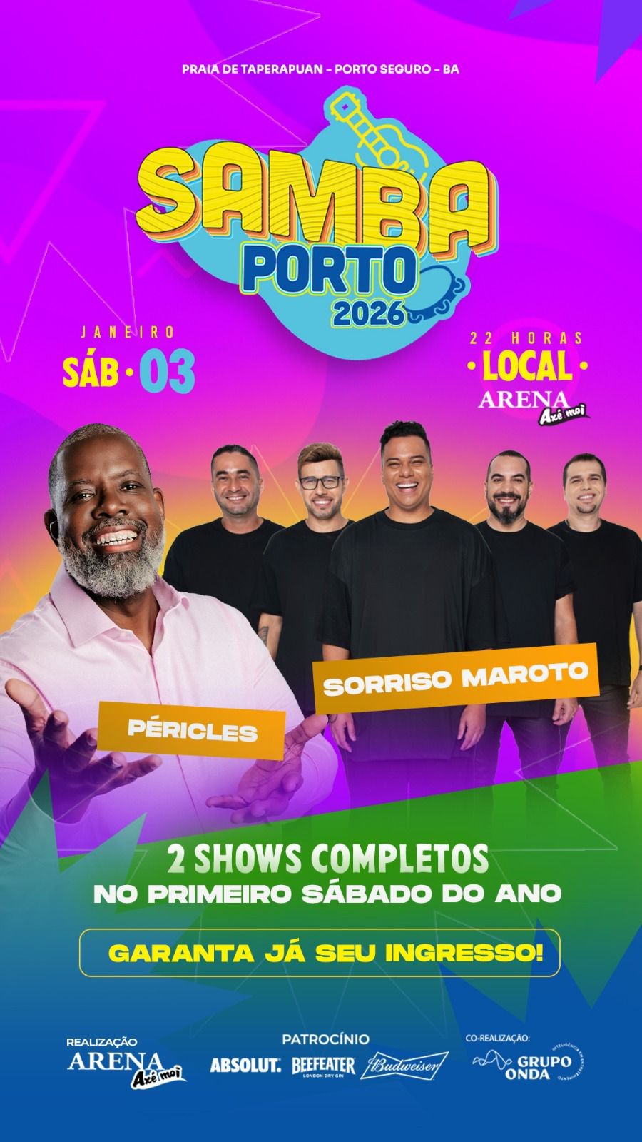 Samba Porto 2026 promete abrir o ano com Péricles e Sorriso Maroto em Porto Seguro 4