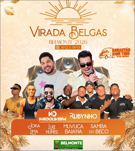 Iêdo Elias anuncia atrações do Réveillon 2026 em Belmonte e confirma Rubinho no comando do “Arrastão” Iêdo Elias anuncia atrações do Réveillon 2026 em Belmonte e confirma Rubinho no comando do “Arrastão” 5