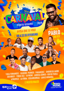 Carnaval de Porto Seguro 2026 deve reunir mais de 100 mil foliões por noite e começa com show de Pablo 3