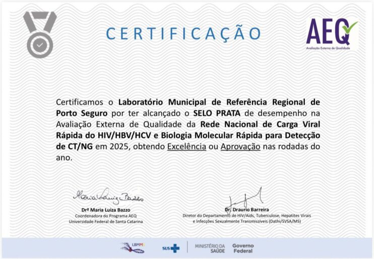 Laboratório Municipal de Porto Seguro conquista Selo Prata em certificação nacional de qualidade 10