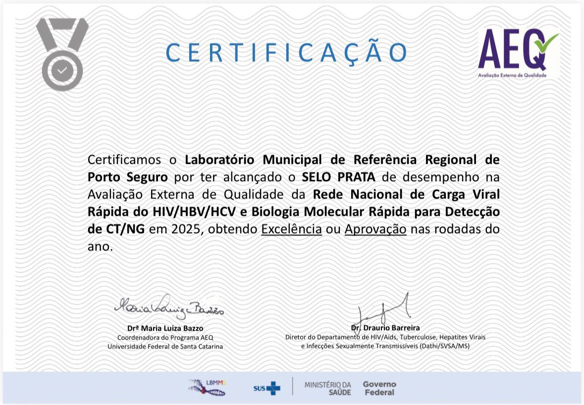 Laboratório Municipal de Porto Seguro conquista Selo Prata em certificação nacional de qualidade 8