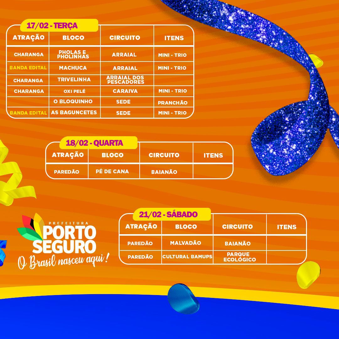 Carnaval Cultural 2026: mais de 30 blocos vão tomar conta das ruas de Porto Seguro 7