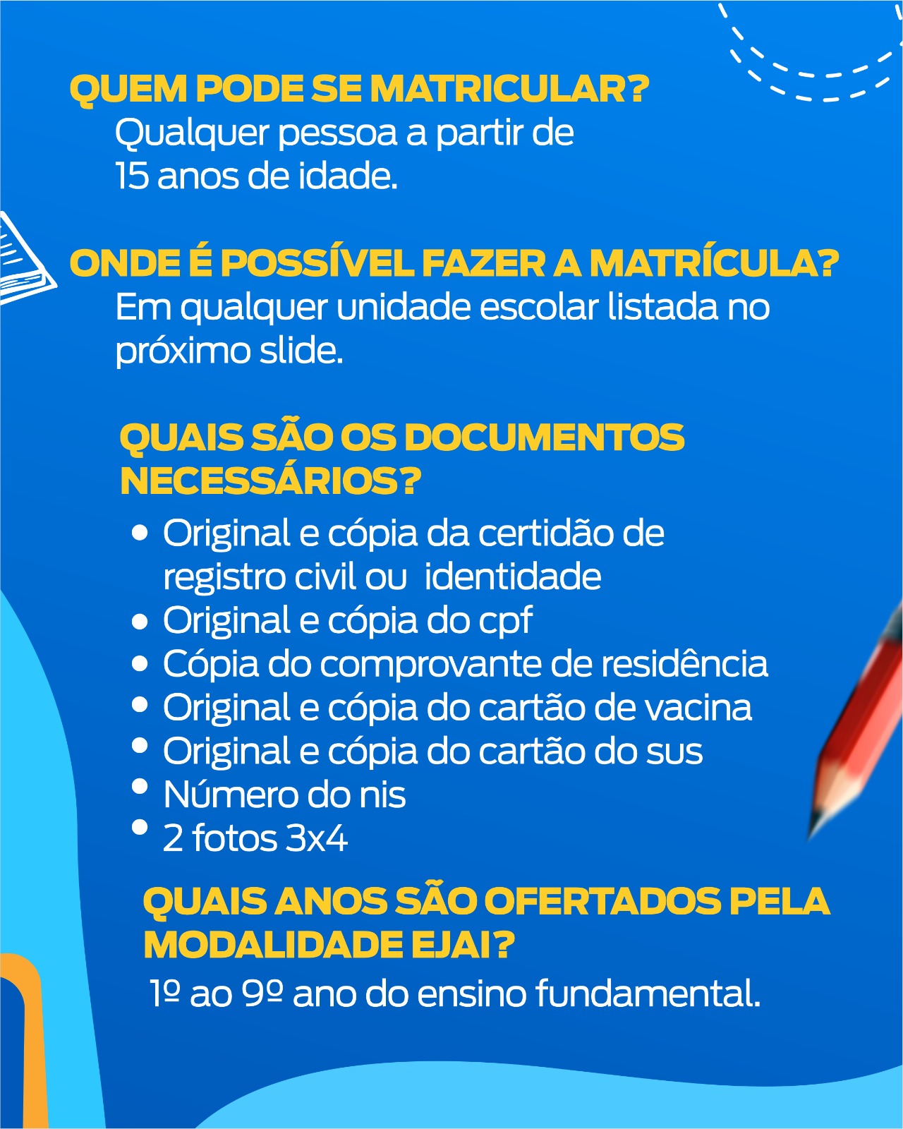 Prefeitura de Eunápolis abre matrículas para Educação de Jovens, Adultos e Idosos 5