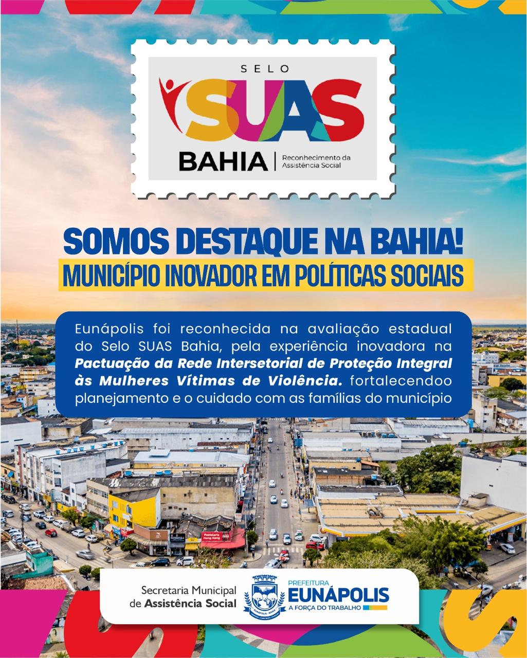 Prefeitura de Eunápolis celebra conquista no Selo SUAS Bahia 5