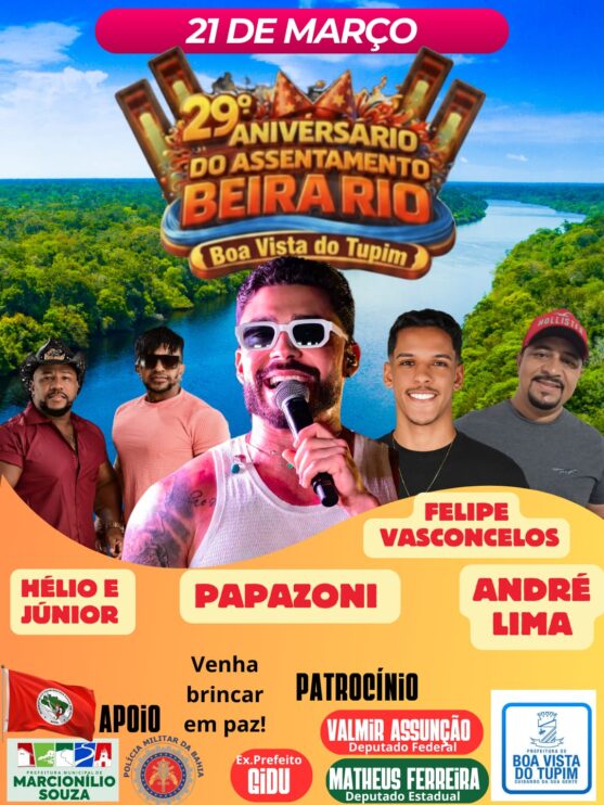 29º Aniversário do Assentamento Beira Rio promete grande festa em Boa Vista do Tupim com show de Papazoni 4