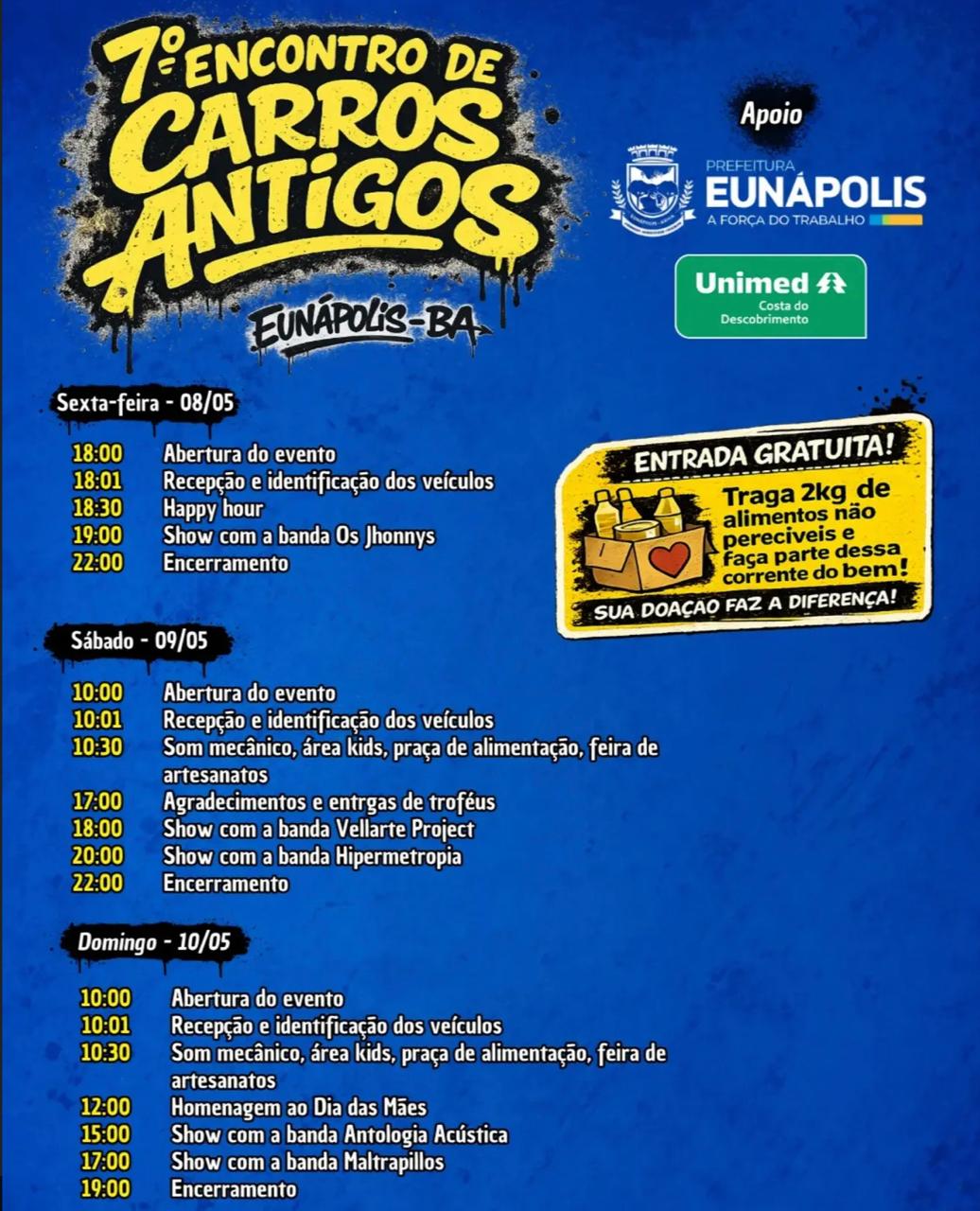 Com apoio da Prefeitura de Eunápolis, 7º Encontro de Carros Antigos acontece neste final de semana 5