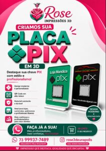 Rose Impressões 3D criação de placas Pix personalizadas que destacam negócios com estilo e profissionalismo Rose Impressões 3D criação de placas Pix personalizadas que destacam negócios com estilo e profissionalismo 1